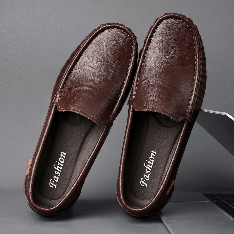 Mocasines de cuero estilo británico sin cordones