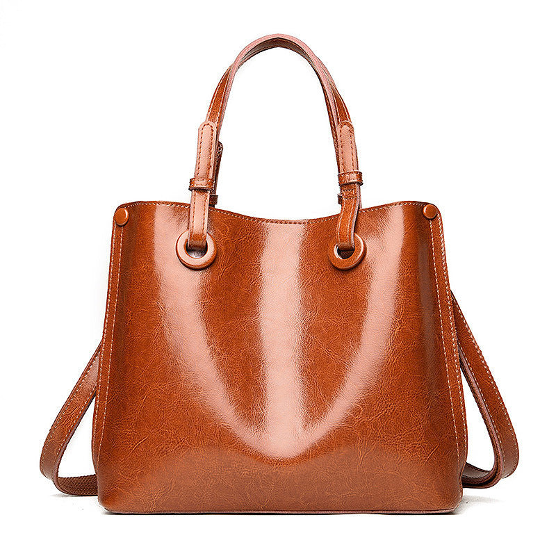 Bolso de hombro informal de gran capacidad de cuero suave coreano portátil