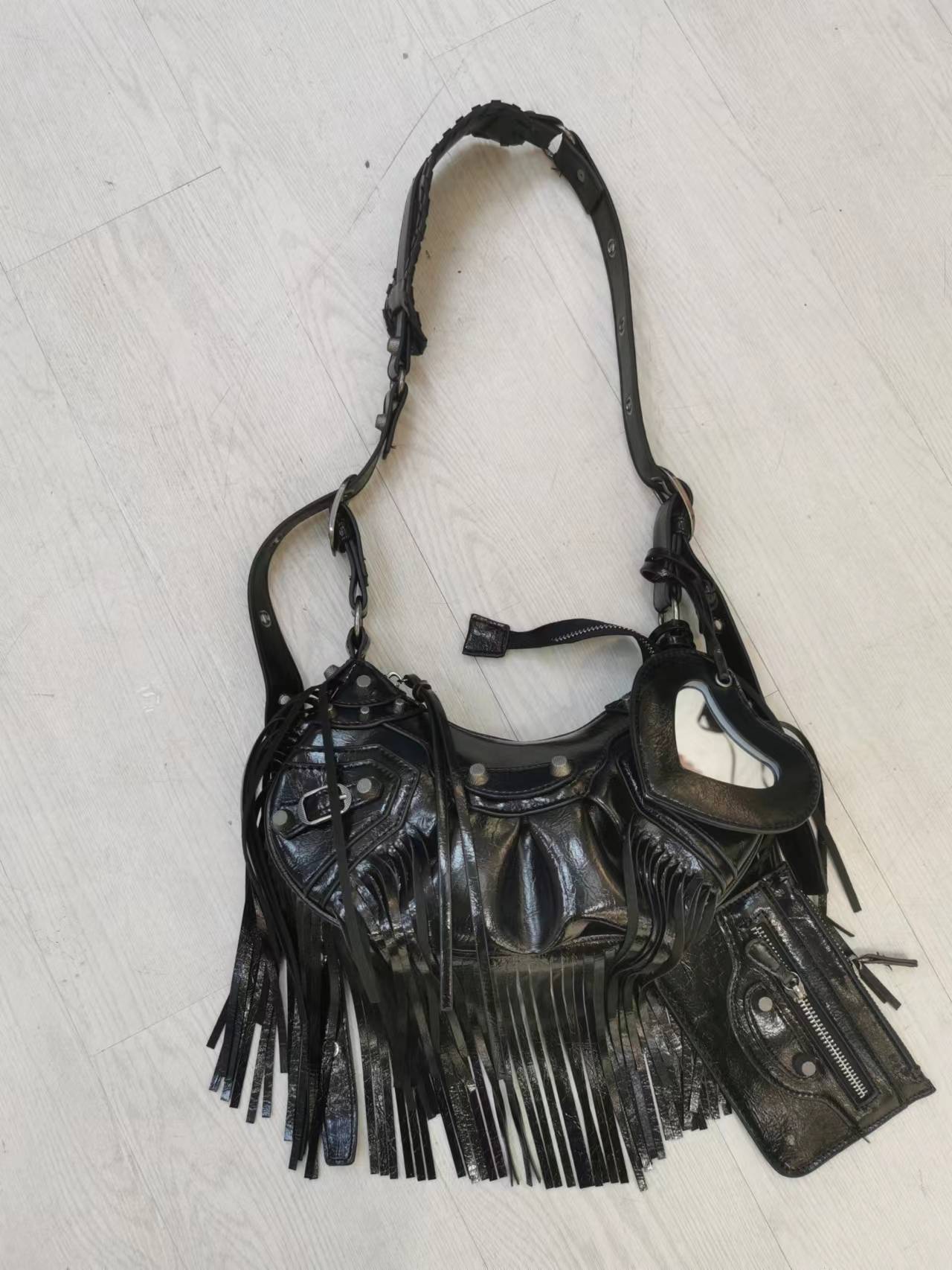 Sac messager à bandoulière vintage en cuir ciré à l'huile trois en un pour femme