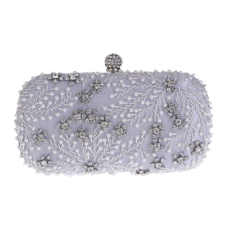 Bolso de mano de fiesta con diamantes bordados para mujer