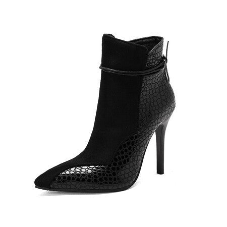 Short Pointed Toe Knight Boots Thin High-heel Boots