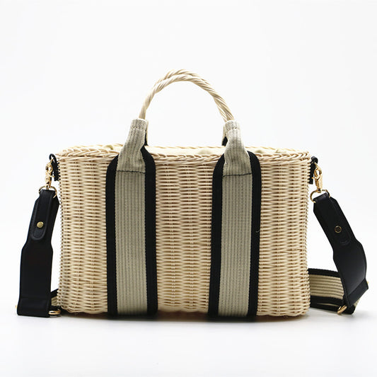 Rattan Woven One-shoulder Messenger Bag