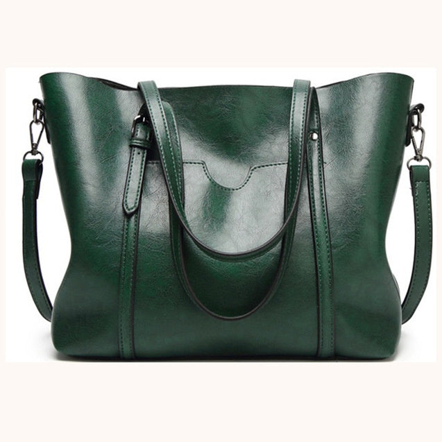 Bolso de piel suave de gran capacidad, sencillo y versátil