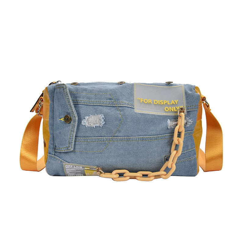 Sac de sport de yoga à une épaule en denim pour femme