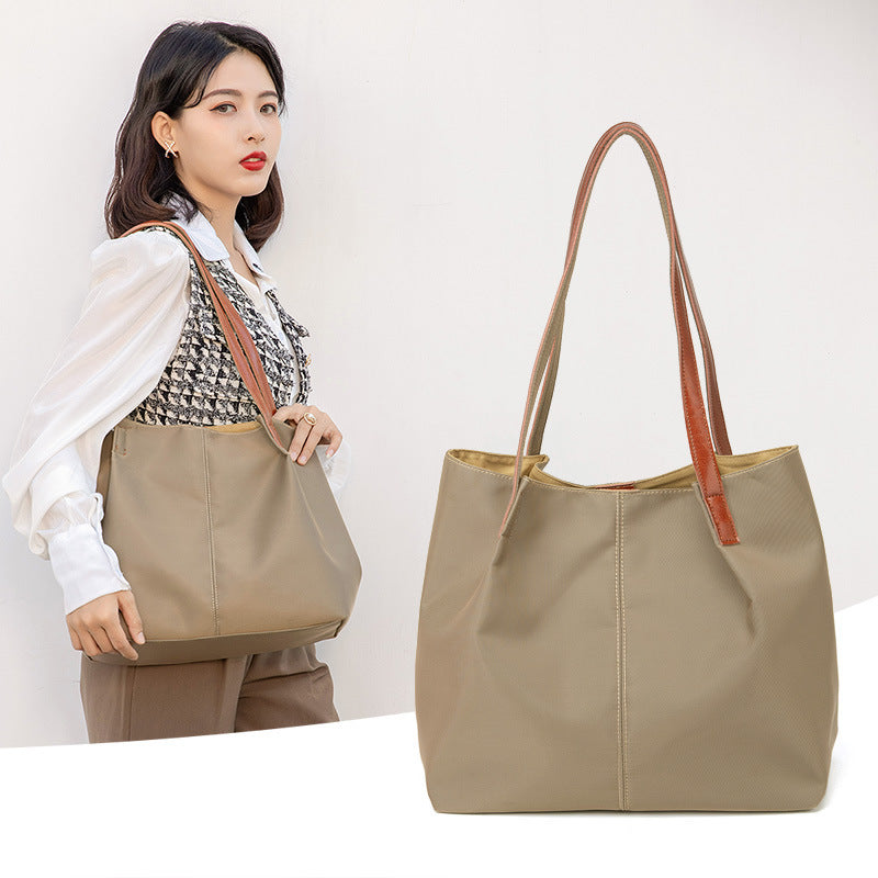 Bolso de mano de lona informal de gran capacidad con un solo hombro, bolso de hombro para mujer, tela Oxford impermeable