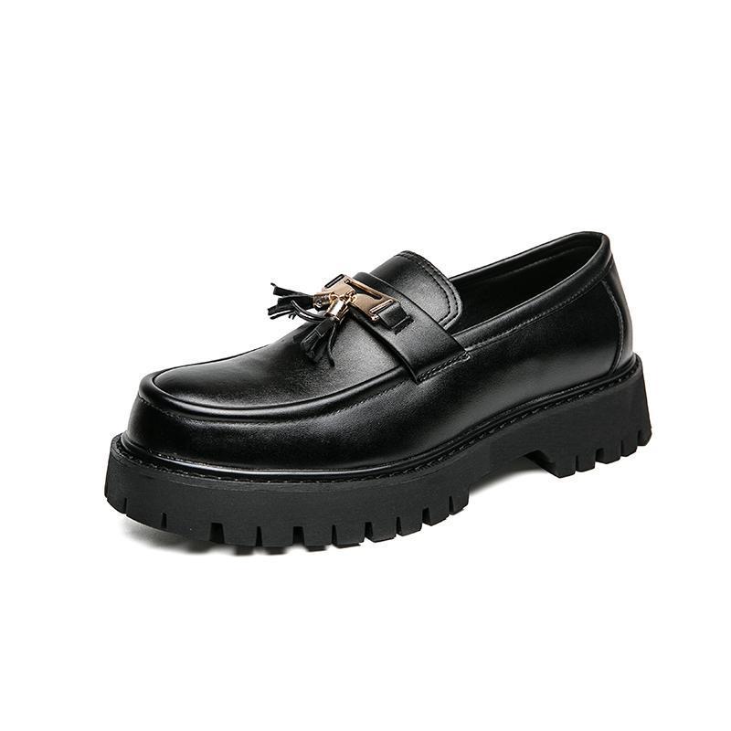 Zapatos de hombre estilo británico zapatos de cuero negro