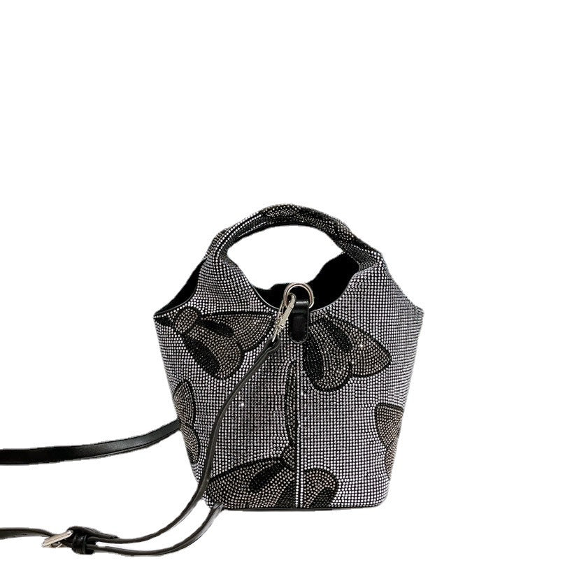 Flash Diamond Handbag Fashion Simple Bucket Bag Shoulder