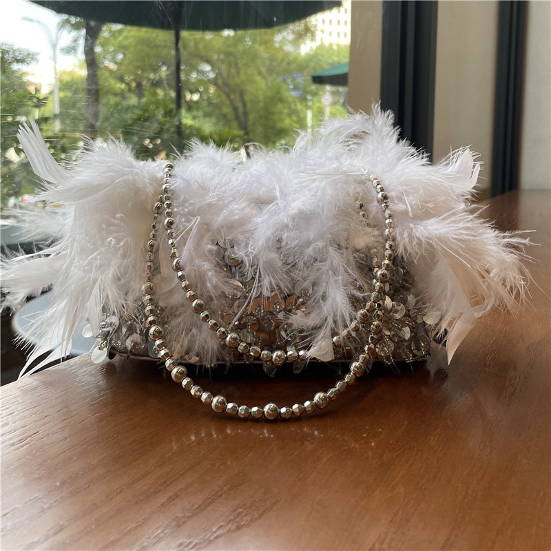 Literary Fairy Sequin Fluffy Crossbody Shoulder Bag