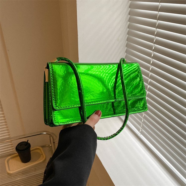 Trendy And Fashionable Portable Paint Glossy Western Style Small Square Bag