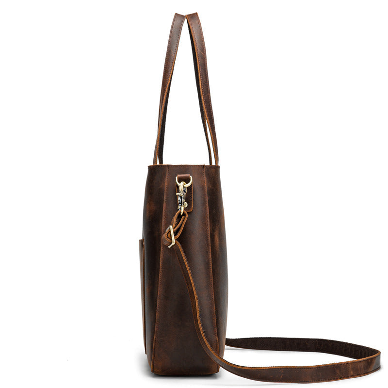 Sac à bandoulière en cuir véritable pour femme Sac à main en cuir de grande capacité pour femme