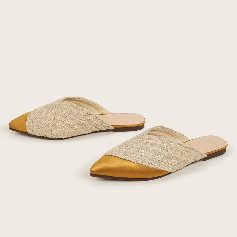 Half Slippers Daily Wear Toe Cap Slipper All-match Hemp Rope Women's Sandals