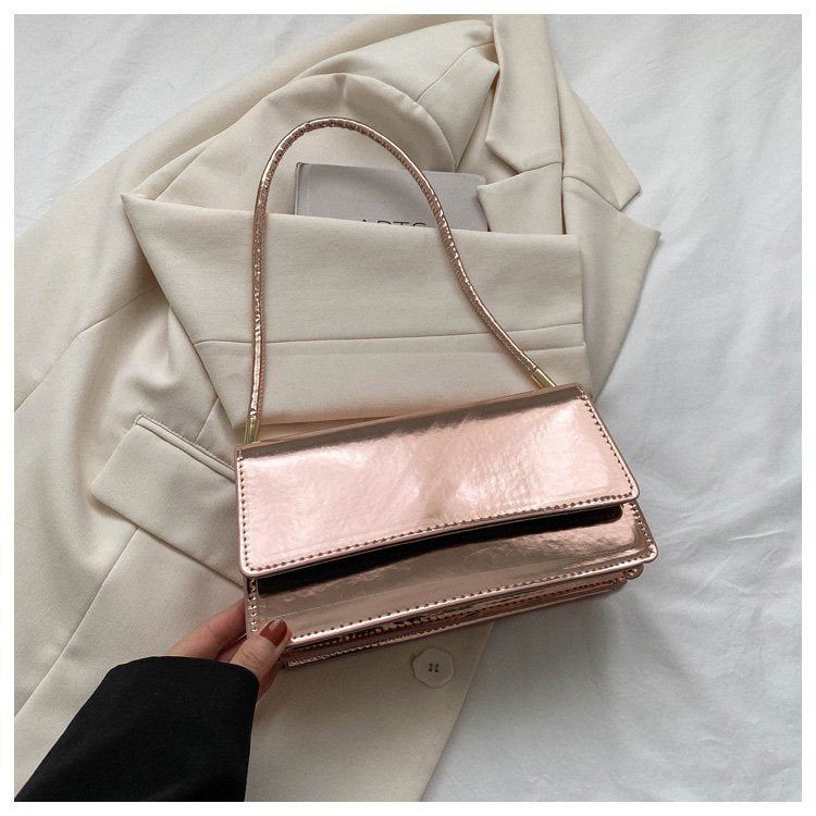 Trendy And Fashionable Portable Paint Glossy Western Style Small Square Bag