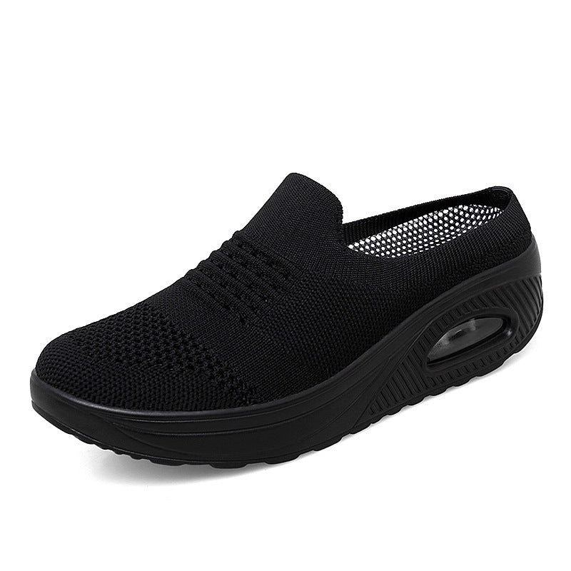 Flying Woven Breathable Casual Slip On Women's Shoes