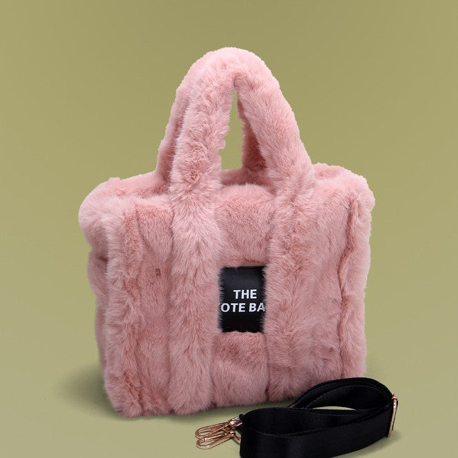 Handheld Fluffy Autumn And Winter Commuter Tote Bag