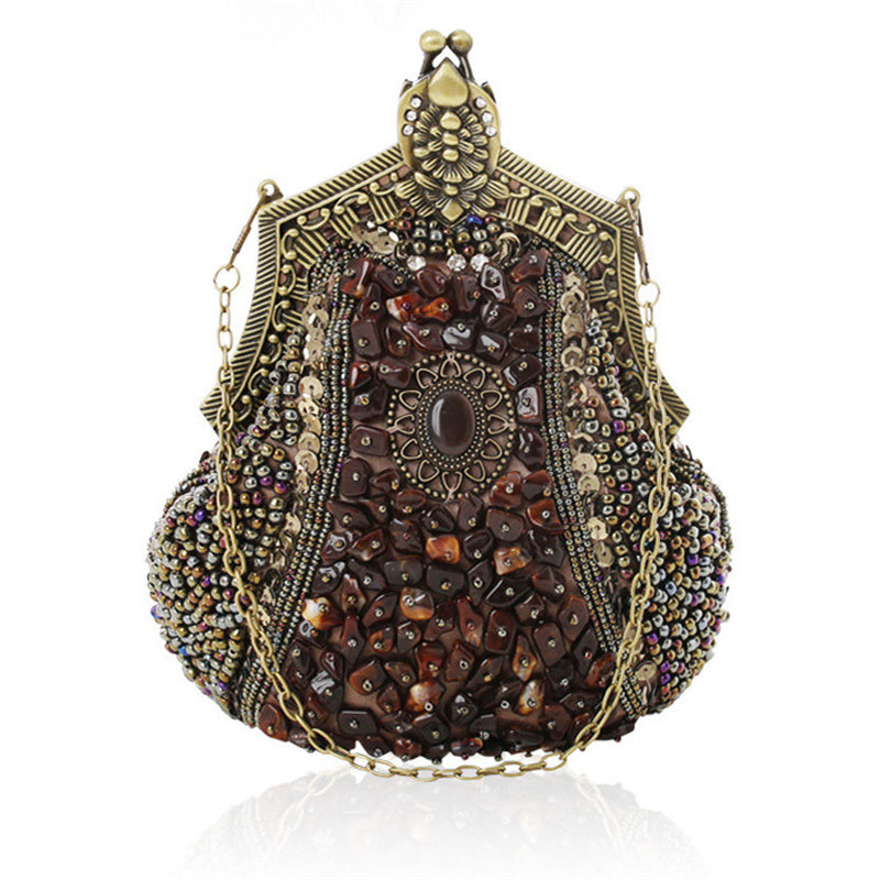 Women's Vintage Heavy Beaded Evening Bag