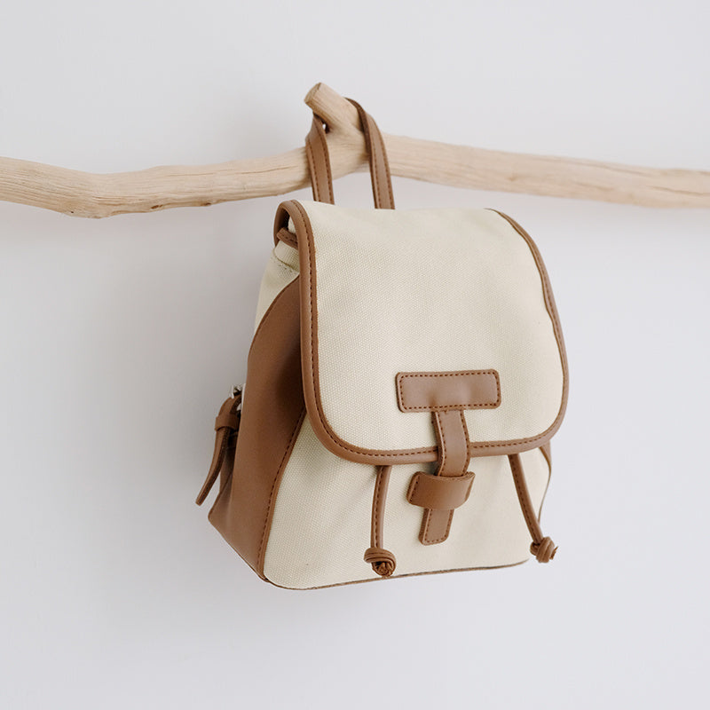 Popular Schoolbag All-match Hit Color Backpack Canvas Bag