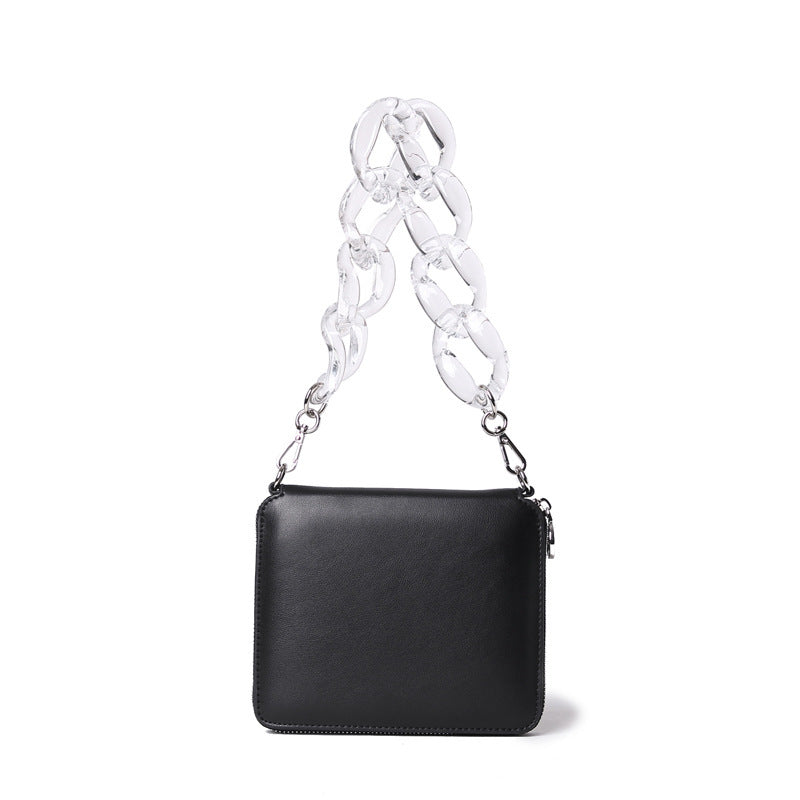 Bolso de mano de acrílico con cadena para mujer