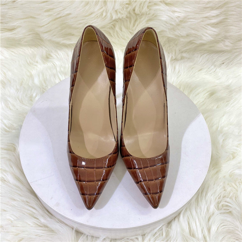 Serpentine Pointed Stiletto Heel Low-cut High Heels