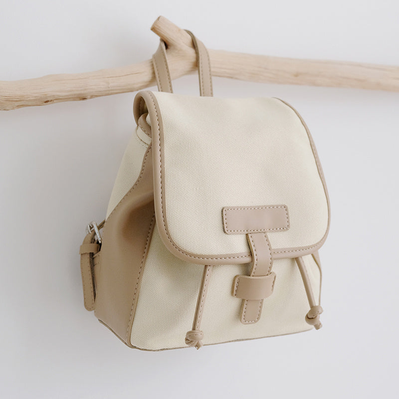 Popular Schoolbag All-match Hit Color Backpack Canvas Bag