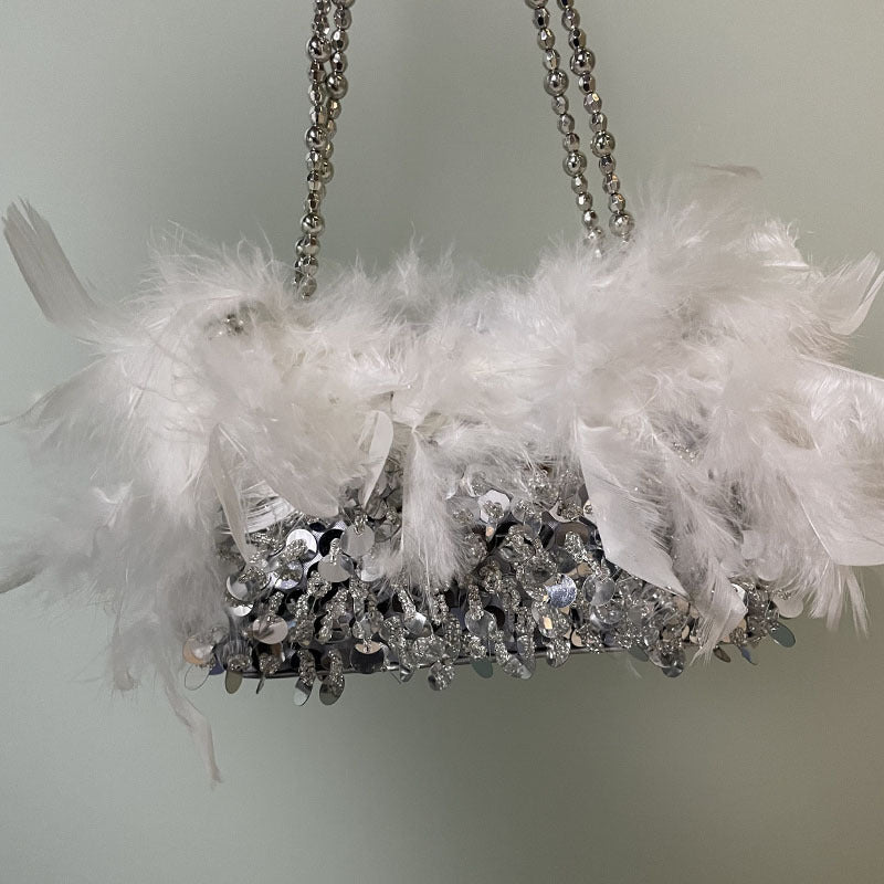 Literary Fairy Sequin Fluffy Crossbody Shoulder Bag