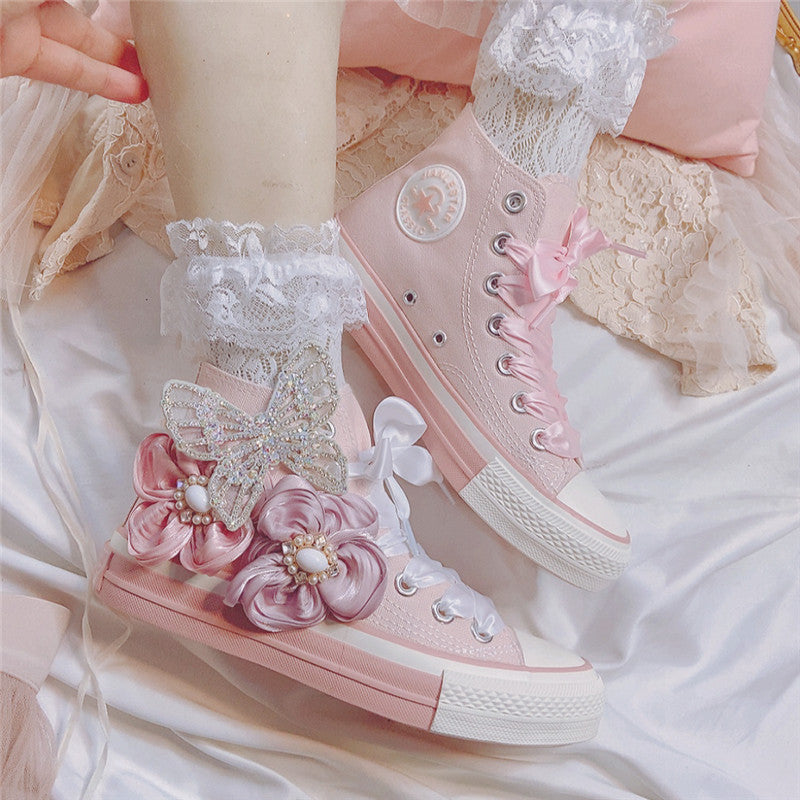 Lace-up Canvas Shoes Fairy Dream Flower