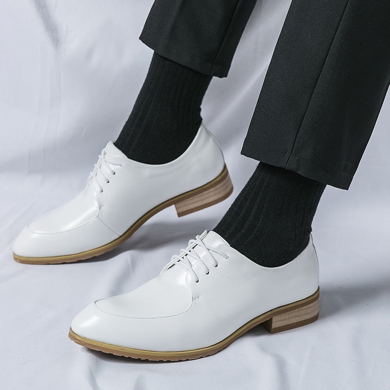 Zapatos de tacón de madera puntiagudos para uso formal e informal de negocios