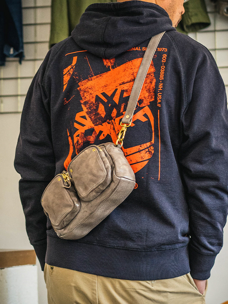 Bolso de cuero para el pecho para hombre, multifunción, para verano, para teléfono móvil