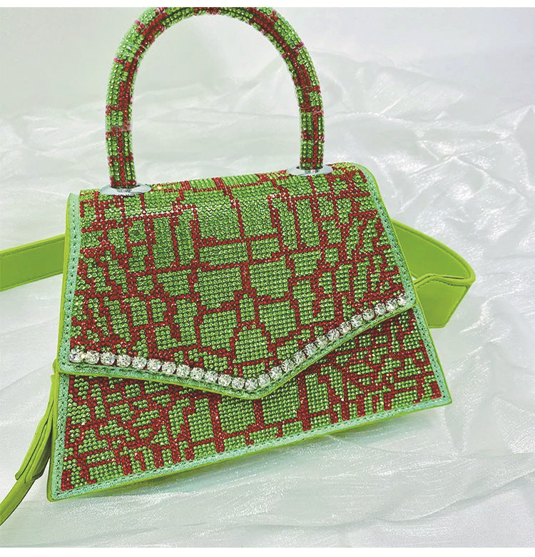 Colorful Rhinestones New Handheld Small Square Bag Crossbody