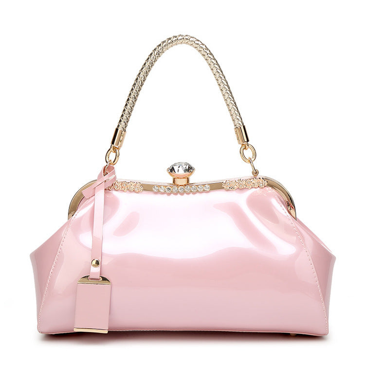 Patent Leather Shiny Handbag Women's One-shoulder Diagonal Bag