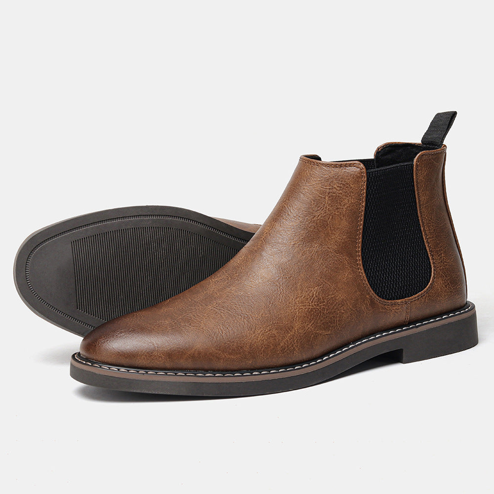 Bottes en cuir de vachette rétro à la mode pour hommes