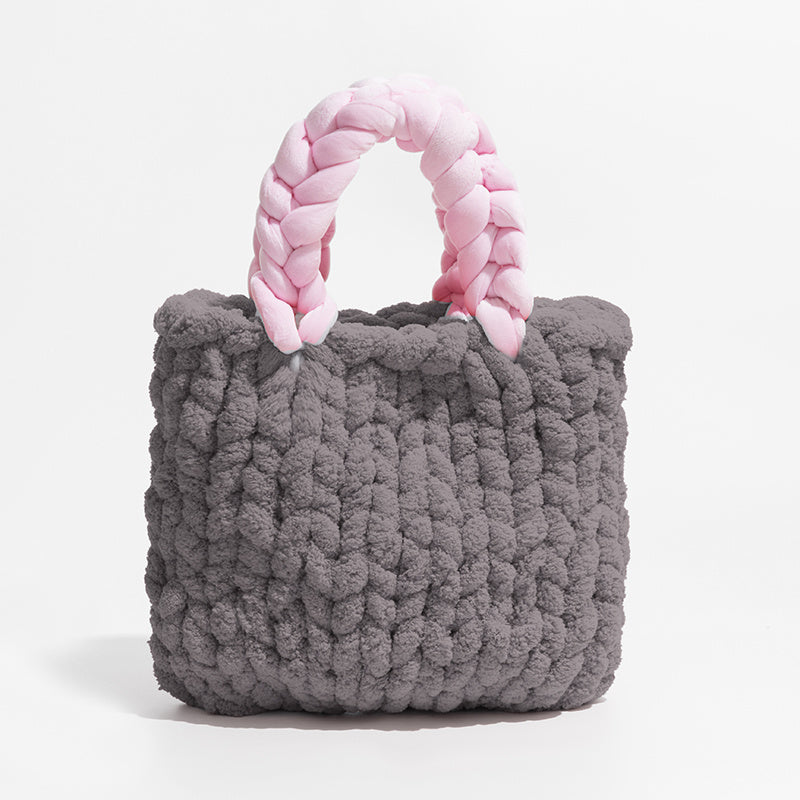 Bolso tipo cubo tejido a mano para mujer