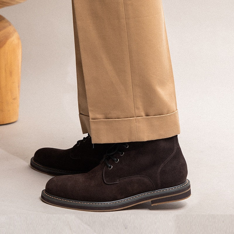 Botas altas estilo retro estilo desierto hechas a mano para hombre