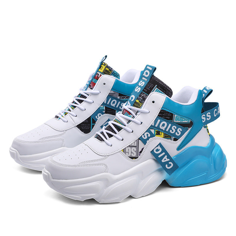 Chaussures de basket-ball montantes en cuir et velours Chaussures chaudes en coton Chaussures décontractées rehaussantes