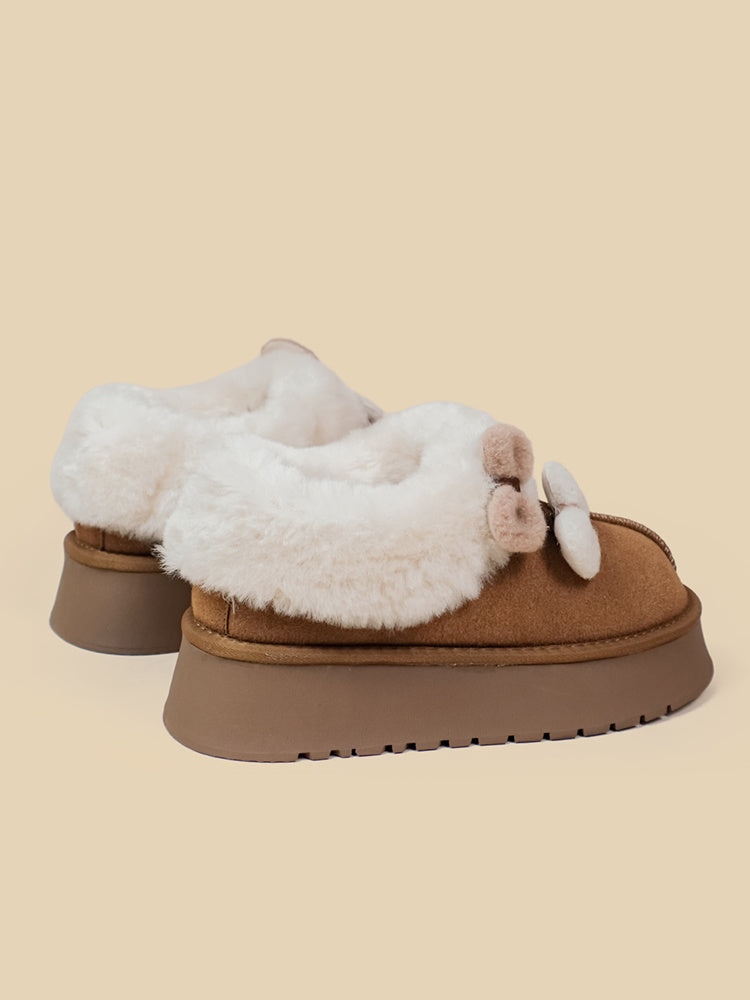 Platform Increased By Fluffy Cotton Shoes