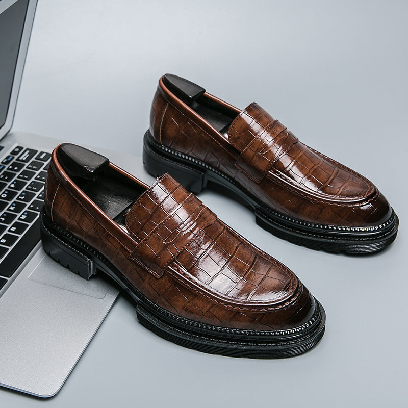 Mocassins à enfiler à plateforme pour hommes de grande taille