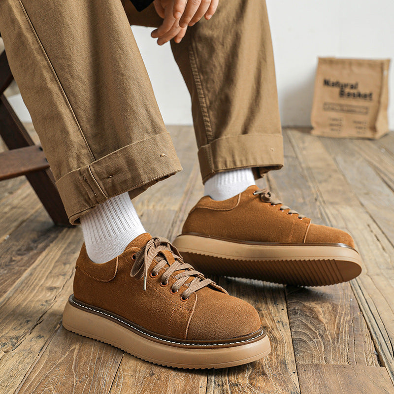 Zapatos de trabajo retro de gamuza para hombre