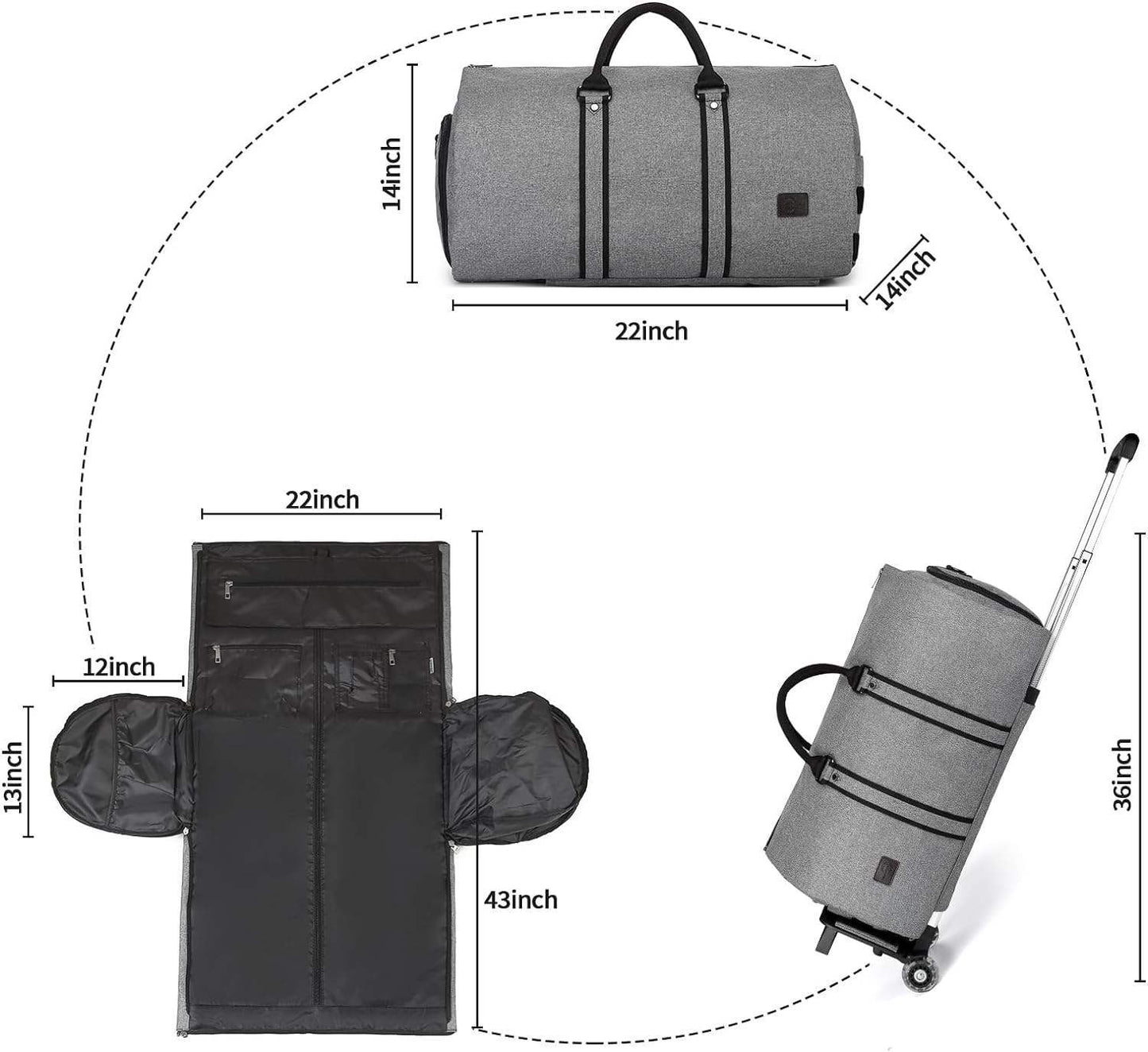 Handheld Travel Folding Lever Bag With Large Capacity