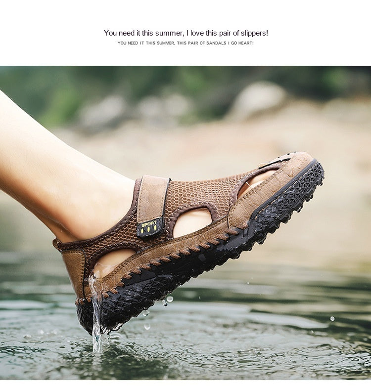 Closed Toe Sandals Breathable All-match Outdoor Large Size Beach Shoes