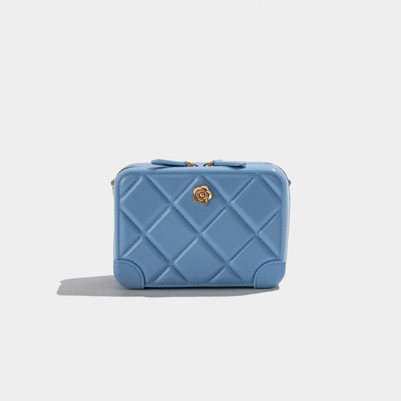 Sac à bandoulière en silicone texturé pour femme, petit format carré