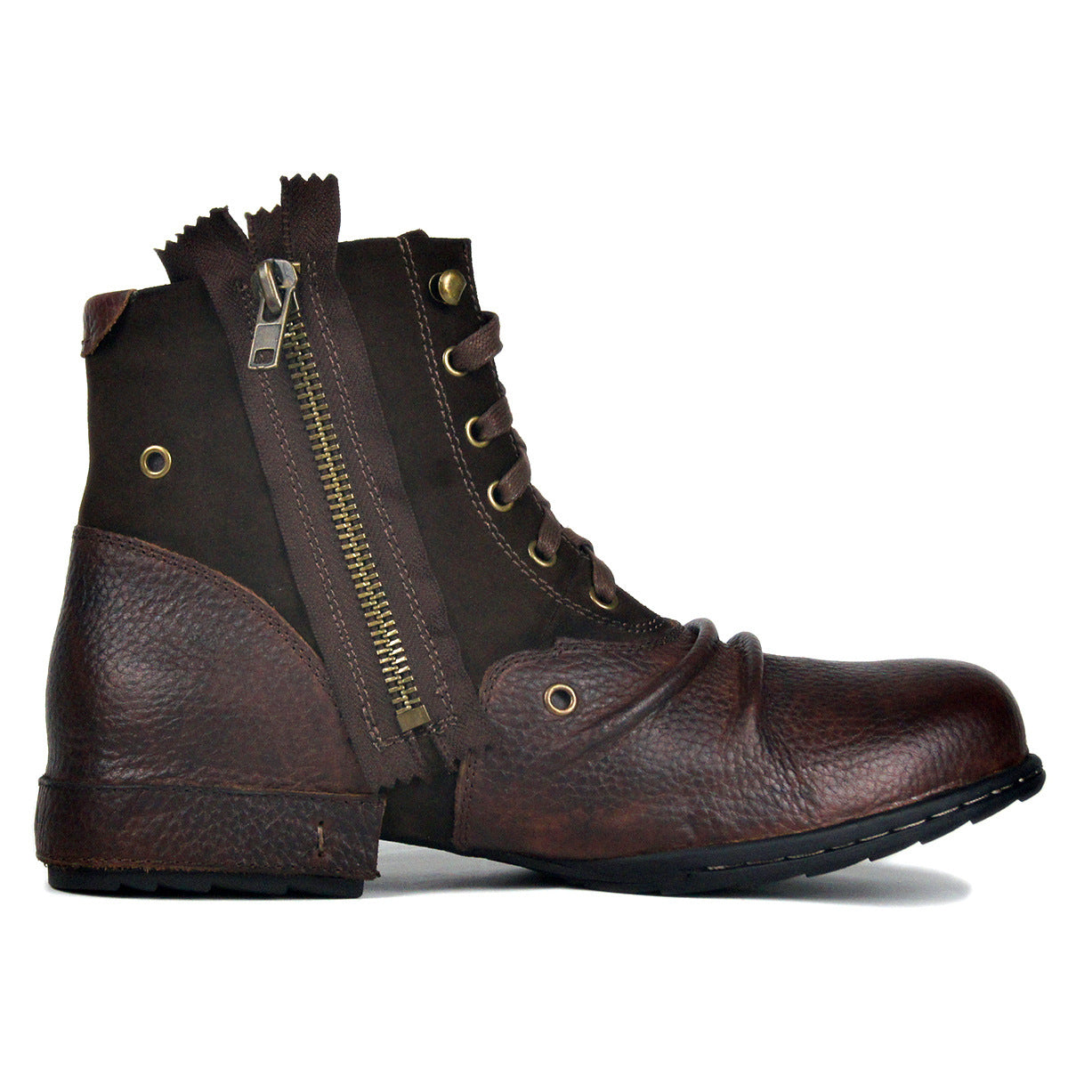 Bottes montantes en cuir pour hommes, grandes tailles