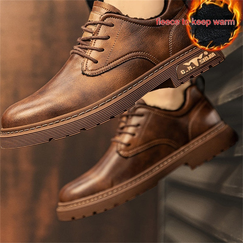 Men's Casual Shoes All-matching Breathable Low Top Business Leather Shoes