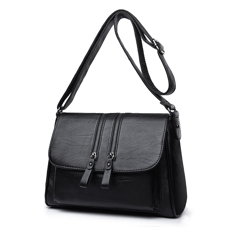 Crossbody Women's Soft Leather Middle-aged Mother Bag