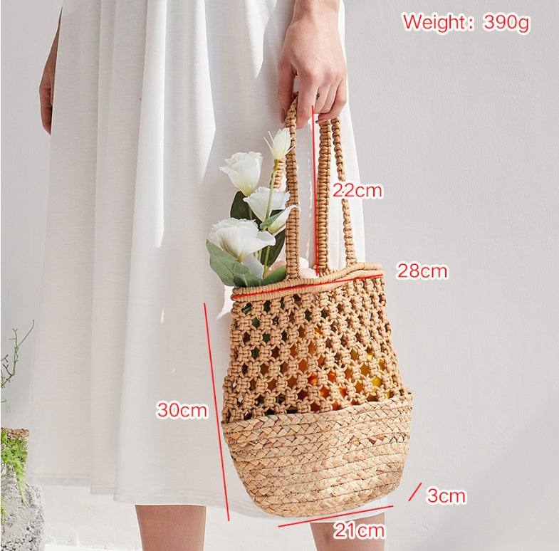 Shoulder Seaside Holiday Vegetable Basket Mesh Bag