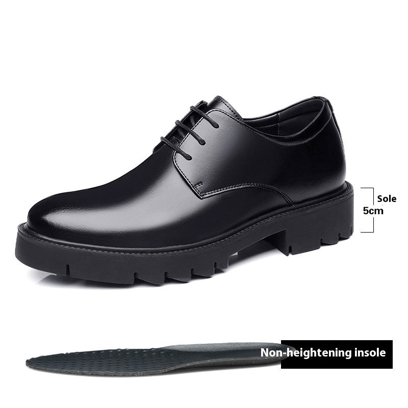 Chaussures en cuir de vachette respirantes pour hommes augmentant la taille