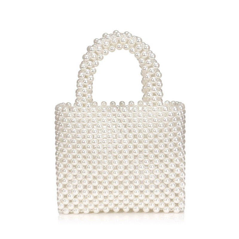 Bolso de perlas estilo europeo y americano Bolso de mano para mujer que combina con todo Bolso de perlas de moda