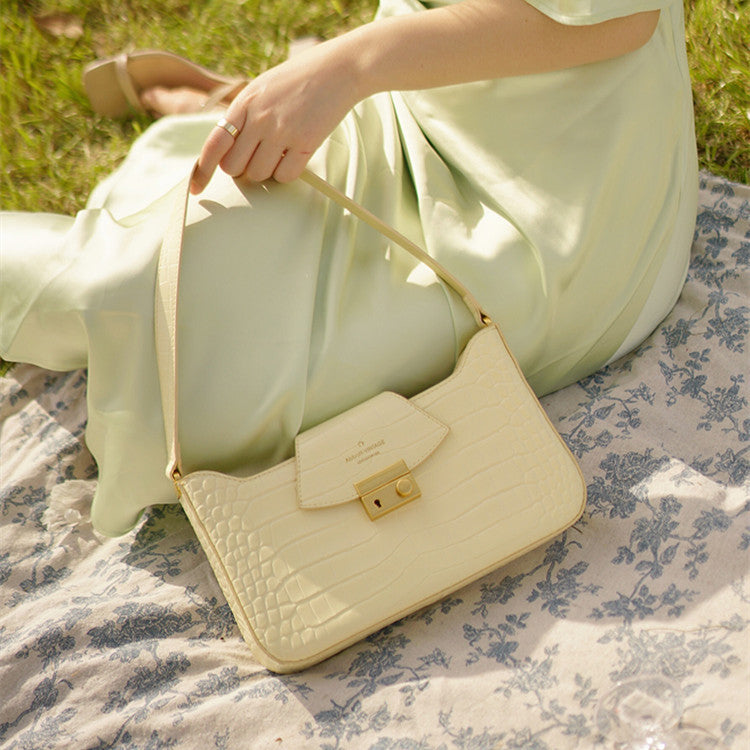 Bolsos de mano con forma de baguette y diseño sencillo para mujer