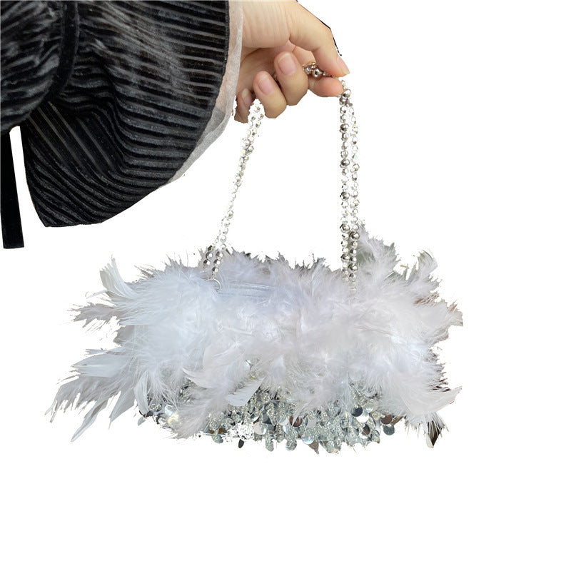 Literary Fairy Sequin Fluffy Crossbody Shoulder Bag