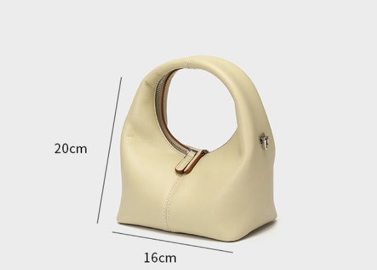 Hand Bag Female Leather Cowhide Soft Leather French Niche Design Mini Single Shoulder Messenger Bag Summer Small Bag