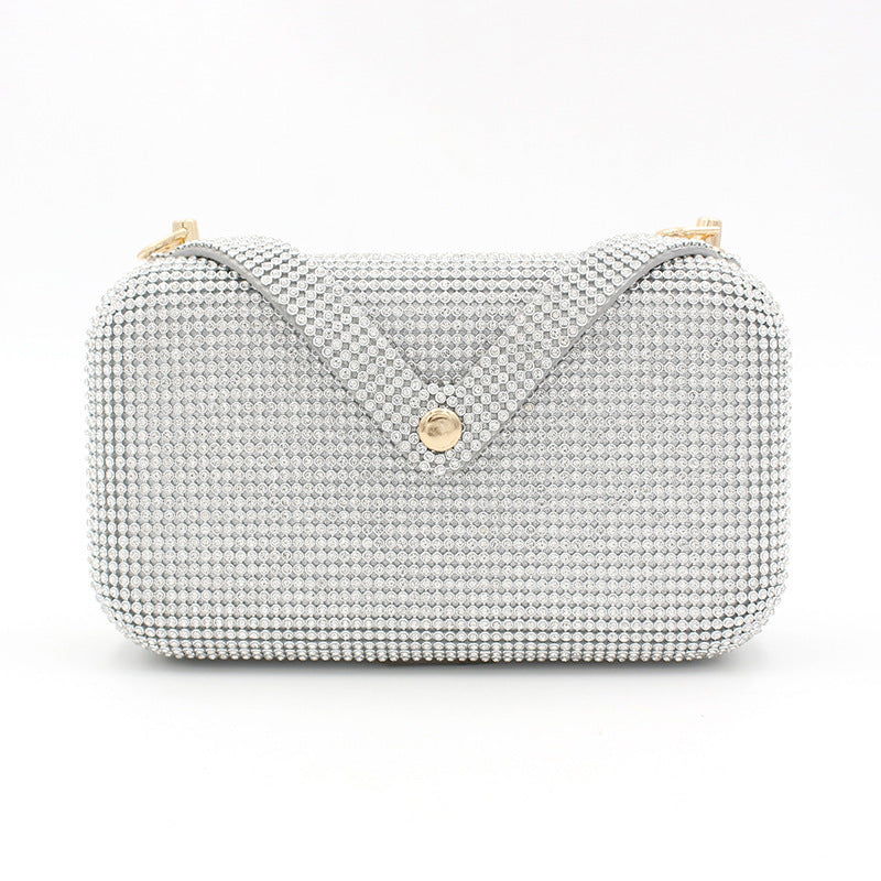 Sac de soirée en forme de V avec diamants pour femme