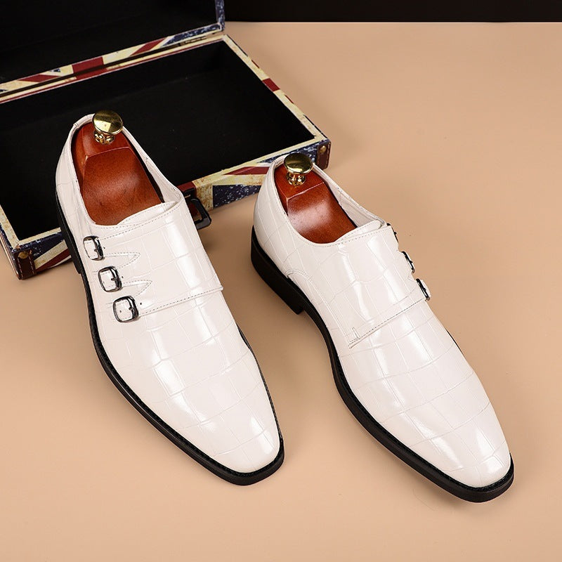 Chaussures d'affaires en cuir respirantes et polyvalentes pour hommes, grandes tailles